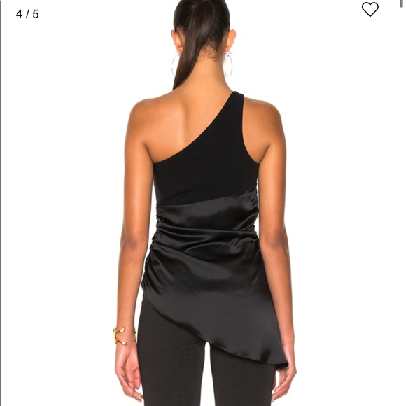 NWT CINQ A SEPT Theoline black one shoulder top - Picture 3 of 5